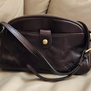 Patricia Nash Womens Brown Leather Crossbody Bag Preowned